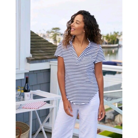 Frank & Eileen Tops - Frank & Eileen Charlotte Perfect Polo Shirt Tee Lab Medium Striped 100% Cotton